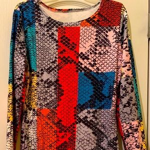 Snakeskin Colorblock Dress